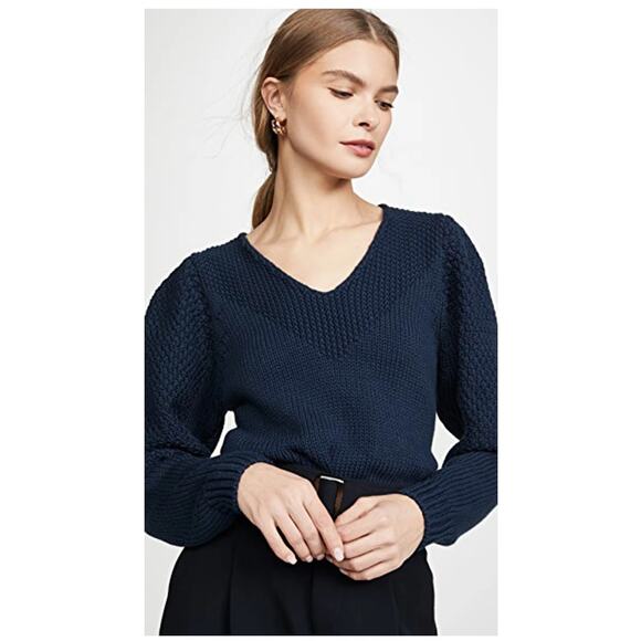 BROCHU WALKER Kara Vee Sweater in Navy - Picture 4 of 15
